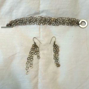 Beautiful sterling silver bracelet with matching earrings